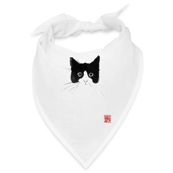 Katzenkopf - Bandana - Weiß - Vorne