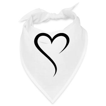 Herz Schnörkel / Heart Swirl (1c) - Bandana - Weiß - Vorne