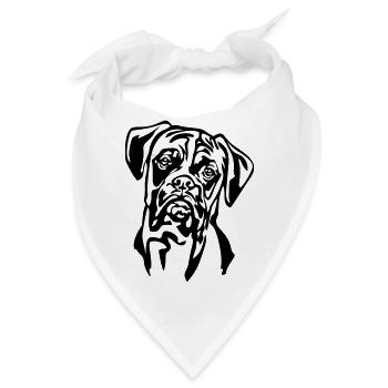 Boxer Kopf - Bandana - Weiß - Vorne