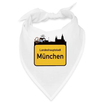 Landeshauptstadt München Shirt - Munich City Shirt - Bandana - Weiß - Vorne