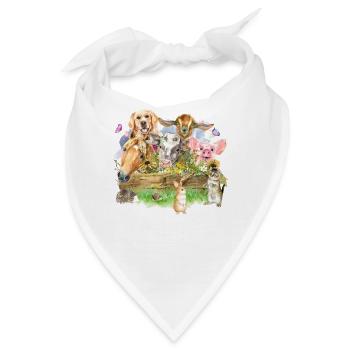 Vieh Aquarell - Bandana - Weiß - Vorne