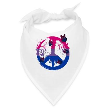 Bisexueller Schmetterlingsfrieden - Bandana - Weiß - Vorne