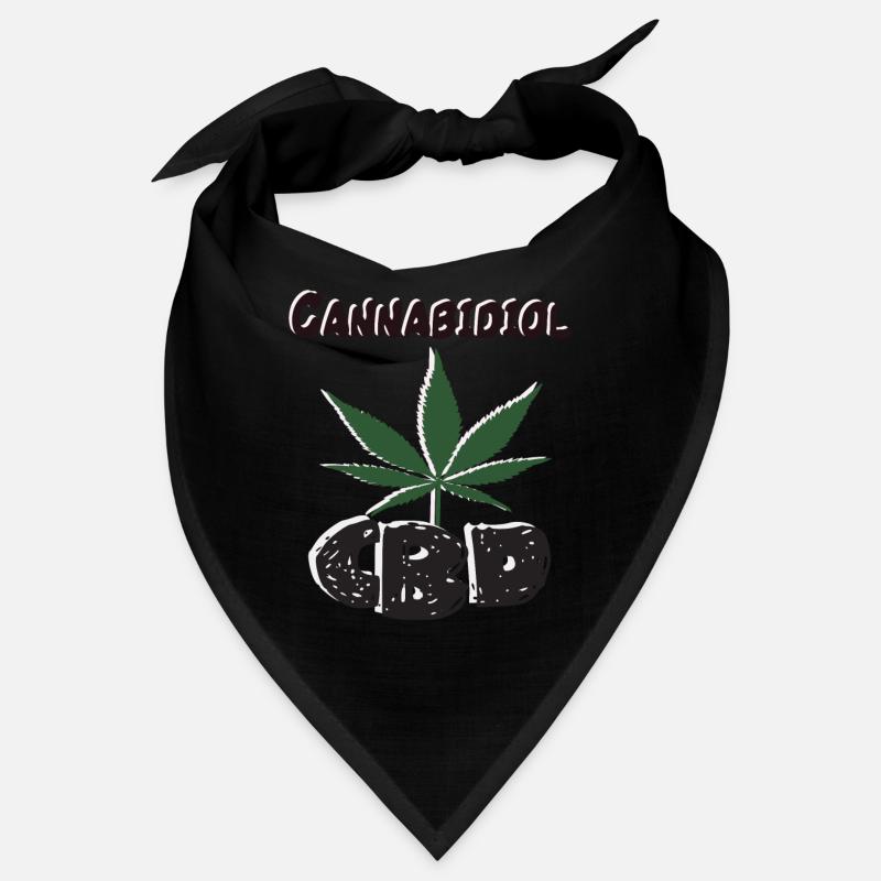 Cannabidiol CBD avec feuille de chanvre - CBD T-shirt Bandana