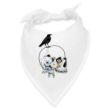 Krähenschädel - Bandana - Weiß - Vorne