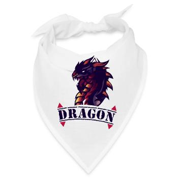 Drachen-Logo mit Feuerakzenten - Bandana - Weiß - Vorne