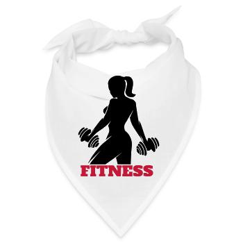 Fitness Fitnessstudio Sportstudio Fitnesscenter - Bandana - Weiß - Vorne
