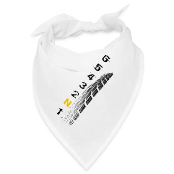 Gänge - Motorrad - Schaltung / schwarz - Bandana - Weiß - Vorne