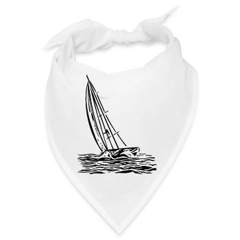 Segelboot am Wind - Bandana - Weiß - Vorne