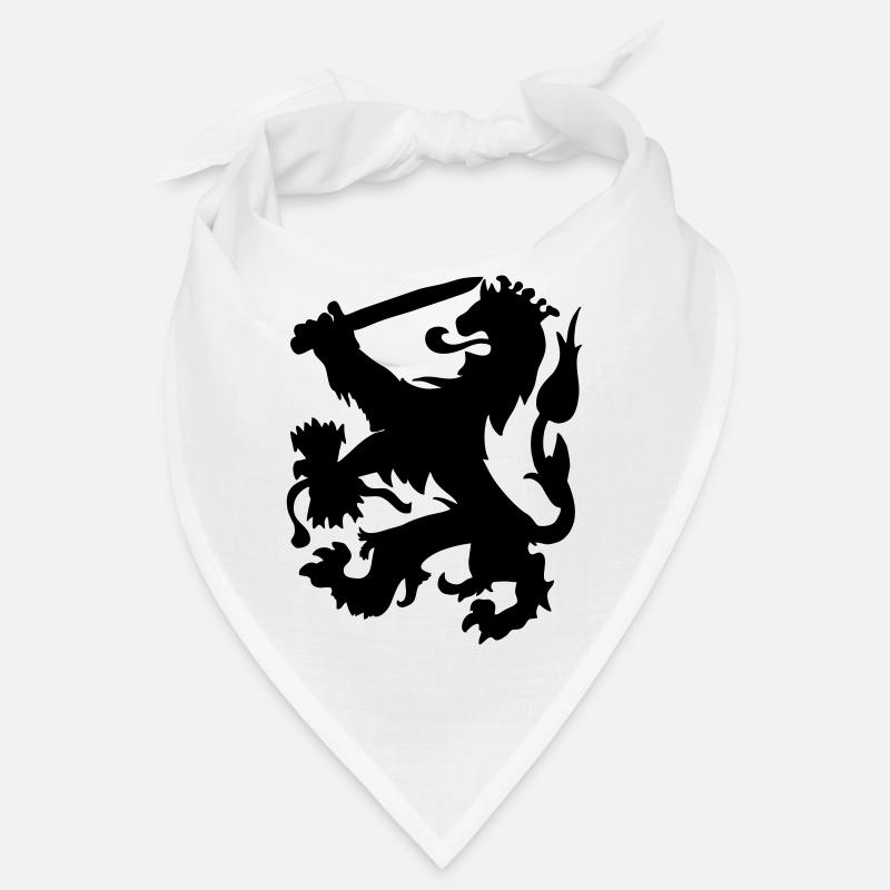 Heraldiker Löwe mit Krone und Schwertschattenfigur - Bandana - Weiß