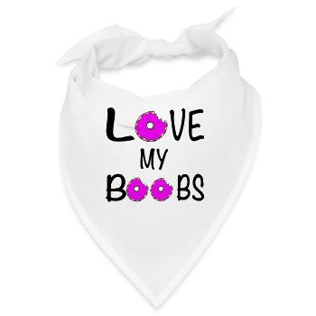 Love my Boobs / Donut / Sprüche / Trend - Bandana - Weiß - Vorne