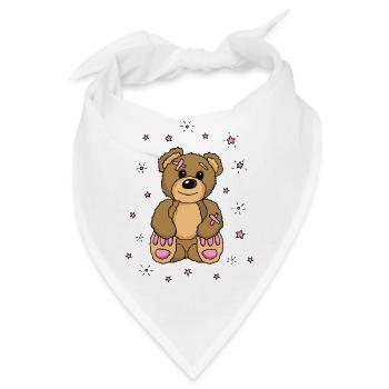 Teddy Pflaster Bär Girl als bester Freund - Bandana - Weiß - Vorne