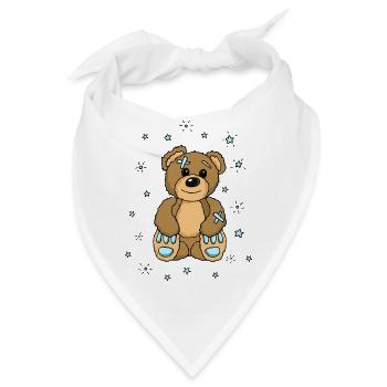 Teddy Pflaster Bär Junge Boy bester Freund - Bandana - Weiß - Vorne