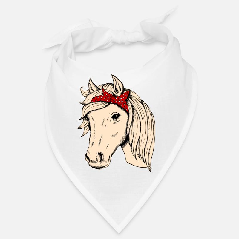Pferdekopf mit Tuch Reiter Reiterin Pferd Geschenk Bandana