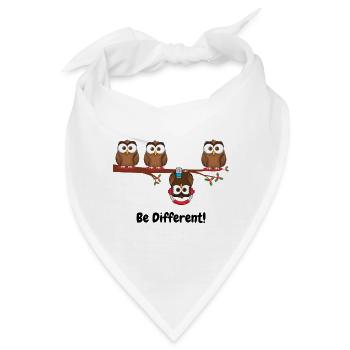 Be different - Süßes Eulen Fun Vogel Geschenk süß - Bandana - Weiß - Vorne