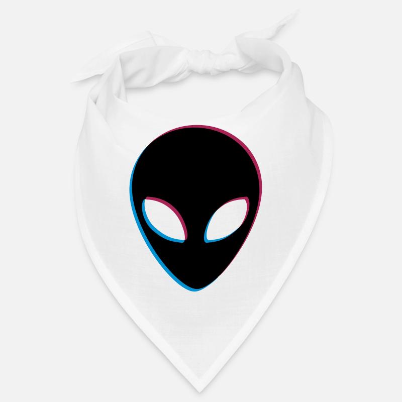 Alien 3D Effekt - Bandana - Weiß