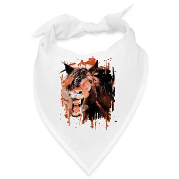 Reiten - Reiter - Reitschule - Pferdekopf Equine - Bandana - Weiß - Vorne
