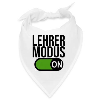 Lehrer Modus (schwarz) - Bandana - Weiß - Vorne