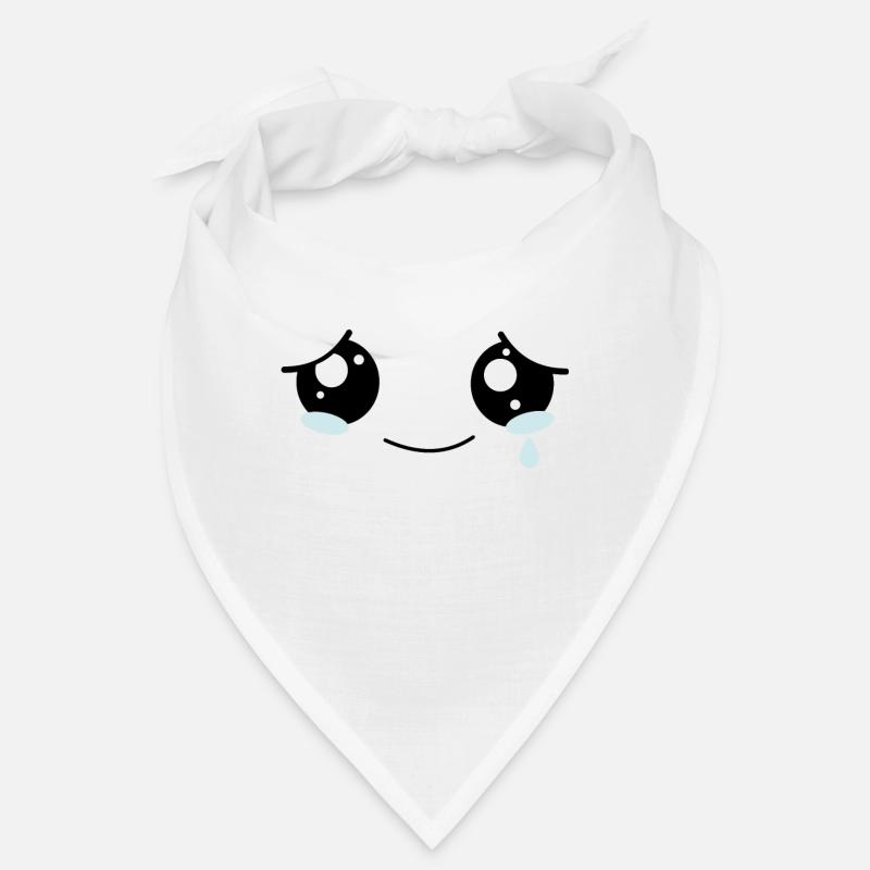 Sad Kawaii Face - Bandana - Weiß