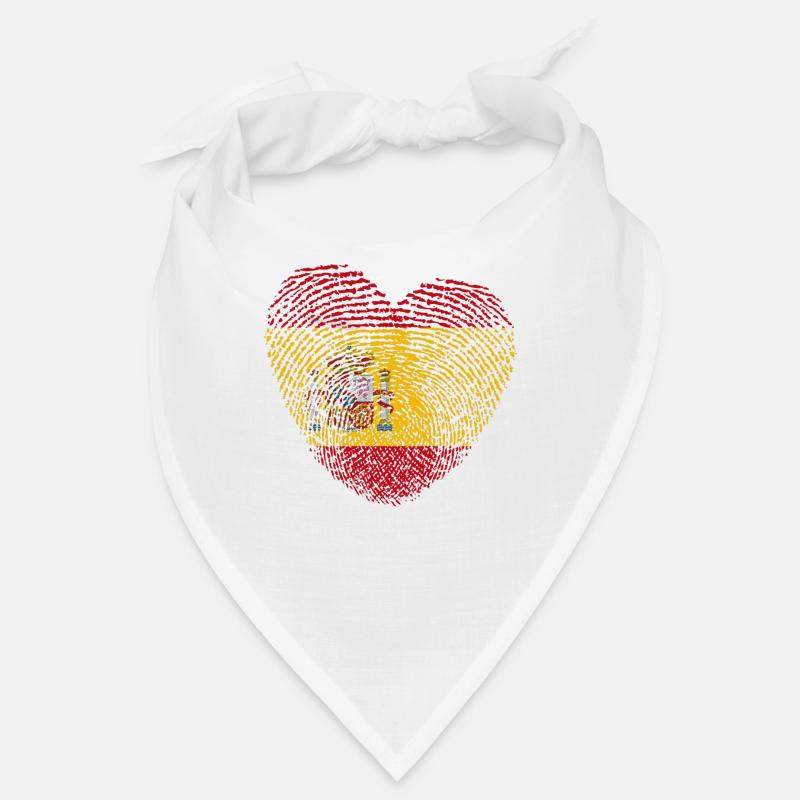 Empreinte digitale du drapeau espagnol - Bandana - blanc