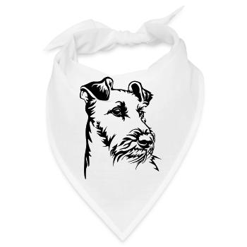 Irish Terrier Kopf - Bandana - Weiß - Vorne