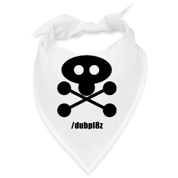DUBPL8Z Logo Design REVERSE mit Social Tag - Bandana - Weiß - Vorne