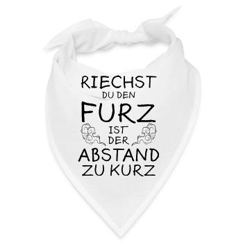Riechen Furz Abstand Lustiger Spruch Pups Geschenk - Bandana - Weiß - Vorne