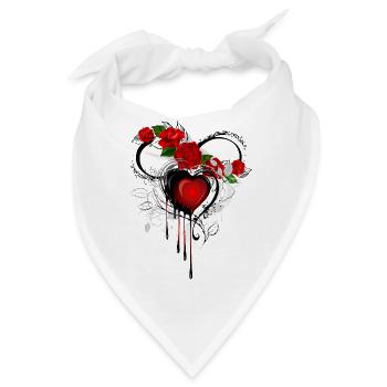 Rosenherz Graffiti Tropfen - Bandana - Weiß - Vorne