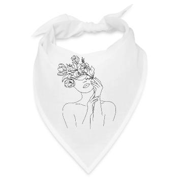 Flower Power, minimal art - Bandana - Weiß - Vorne