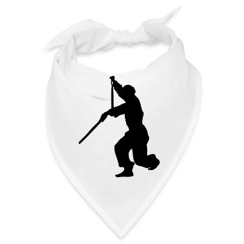Sanchaku 3 Stück Nunchaku Kung Fu - Bandana - Weiß - Vorne