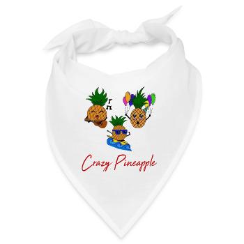 Crazy Pineapple / Sommer / Crew / Sprüche / Ananas - Bandana - Weiß - Vorne