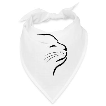 Katze Kleines Kätzchen Katzengesicht - Bandana - Weiß - Vorne