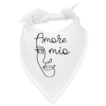 AMORE Mio LINE ART Gesicht Geschenkidee - Bandana - Weiß - Vorne