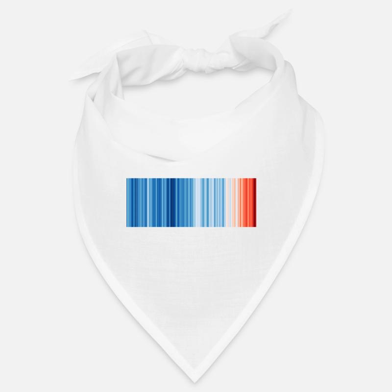 Warming Stripes illustrating the global warming - Bandana - blanc