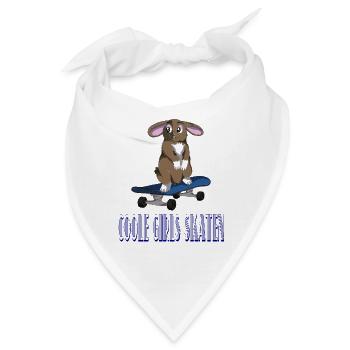 Coole Girls skaten / Skateboard / Sprüche / Trend - Bandana - Weiß - Vorne