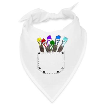Scherenschnitt Pocket Brush Station bunte Pinsel - Bandana - Weiß - Vorne