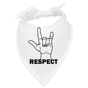 Handgeste Respekt mit Text RESPEKT - Bandana - Weiß - Vorne