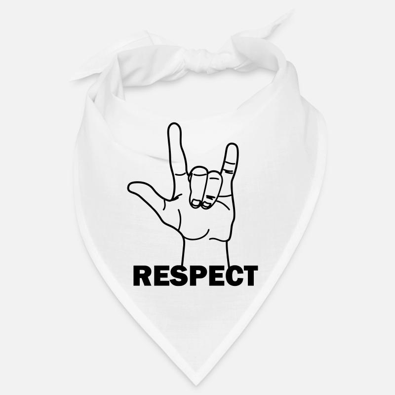Respect des gestes de la main avec le texte RESPECT Bandana