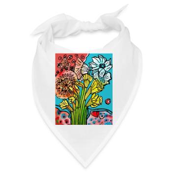 EG Blumen I Osterglocken I Ostern I Aquarell - Bandana - Weiß - Vorne