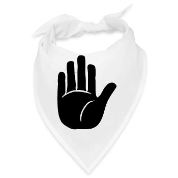Witzig Begrüßung Hand - Bandana - Weiß - Vorne