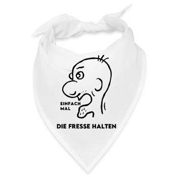 Mann Comic Wütend Böse Streit - Fresse halten - Bandana - Weiß - Vorne