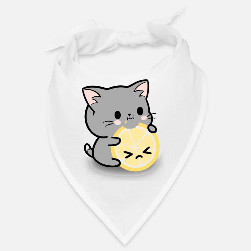 Chat citron - Bandana - blanc