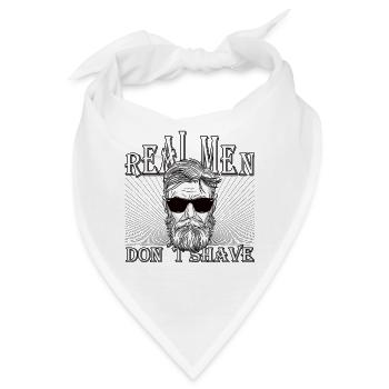 Real men don´t shave Bart Hip Oberlippenbart - Bandana - Weiß - Vorne