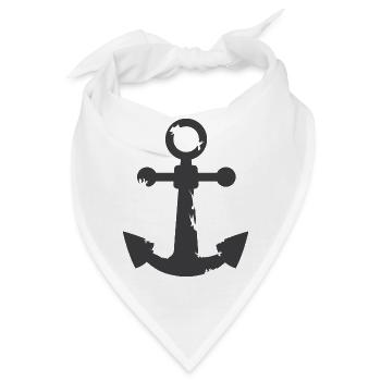 used look dreckig Anker anchor Symbol - Bandana - Weiß - Vorne
