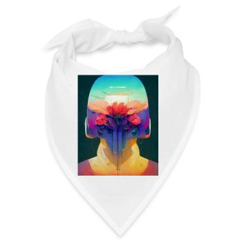 Flower Punk Roboter - Bandana - Weiß - Vorne