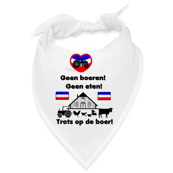 Keine Bauern keine Lebensmittel Flaggen Bauernprotest - Bandana - Weiß - Vorne