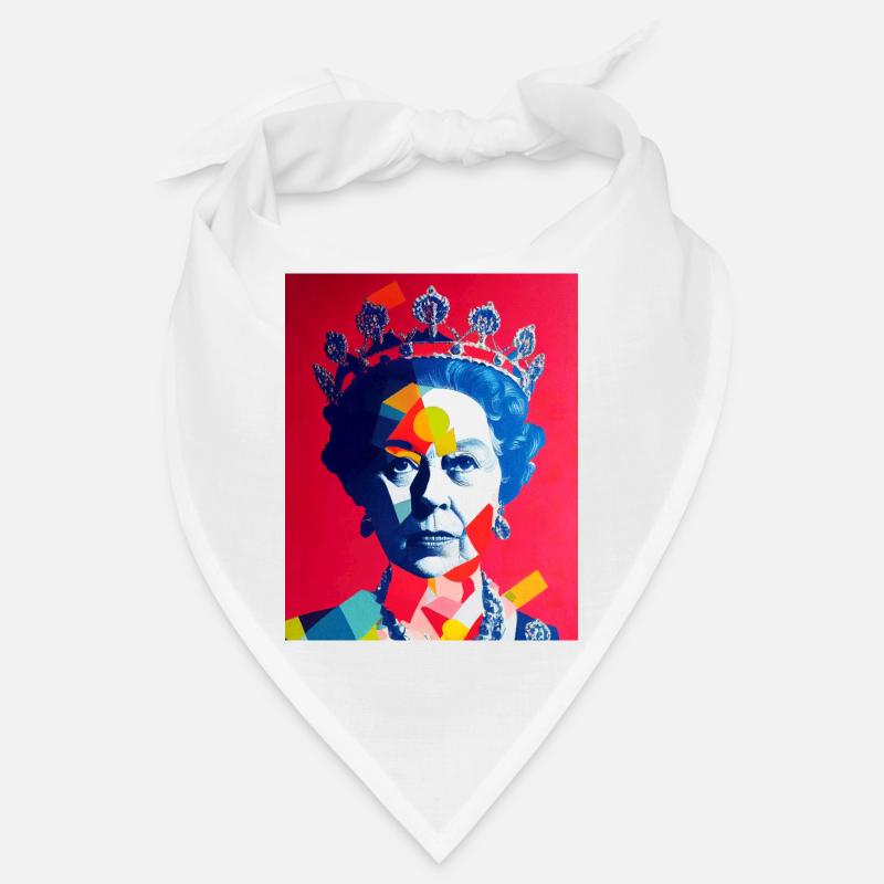Image abstraite de la reine Elizabeth - Bandana - blanc