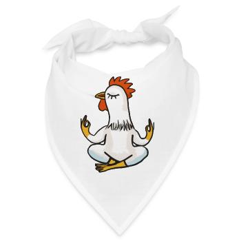Huhn Hahn Yoga Lustig Geschenkidee - Bandana - Weiß - Vorne