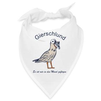 Gierschlud Möve - Es ist mir in den Mund geflogen - Bandana - Weiß - Vorne