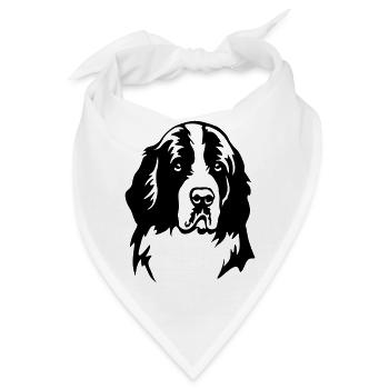 Landseer Kopf - Bandana - Weiß - Vorne