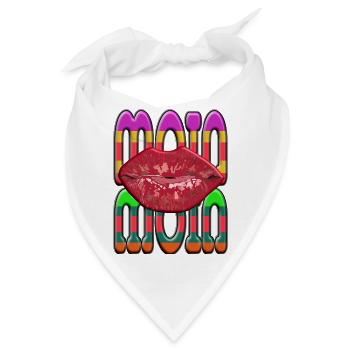 Moin Moin mit Kussmund zum Früstück - Bandana - Weiß - Vorne